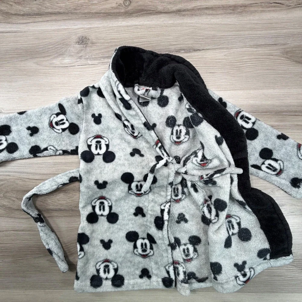 Kids‎ Disney Mickey Mouse Fleece Robe Pajamas Sleepwear Loungewear Size 2T/3T